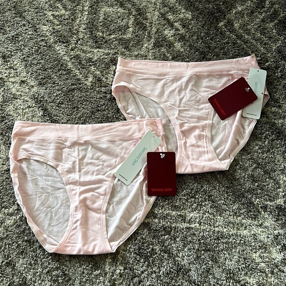 NWT Tommy John Second Skin Super Soft Brief Panties Pink 2 Pair XS - Picture 1 of 2